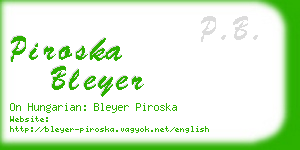 piroska bleyer business card
